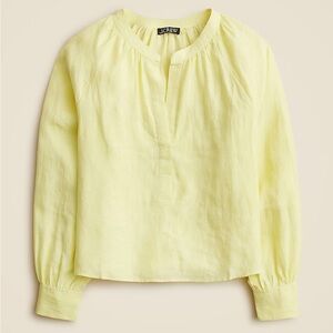 NWT J.Crew Cabana Linen Top Yellow‎ 2X
